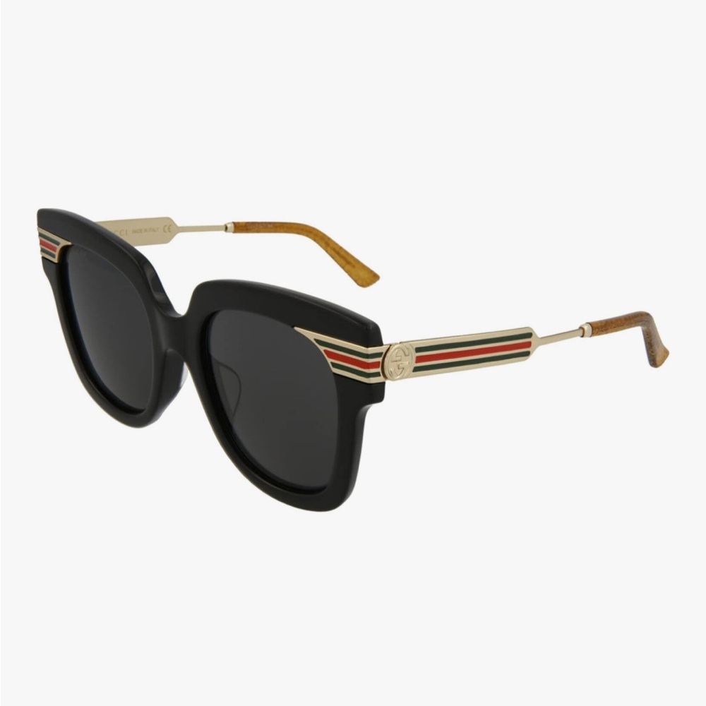 Gucci Tortoise Shell Sunglasses with Red and Blue Accents